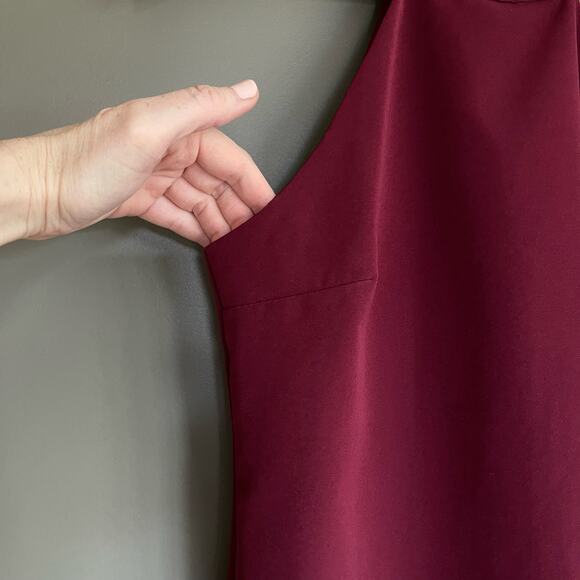 Lulu's‎ Comely Beaded Burgundy Dress Size Small Red Purple Embellished High Neck - Picture 7 of 16